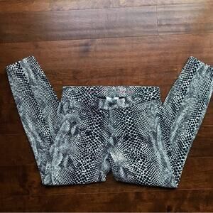 Gap Super Skinny Skimmer Khaki Navy and Snake Print Pants, Size 4